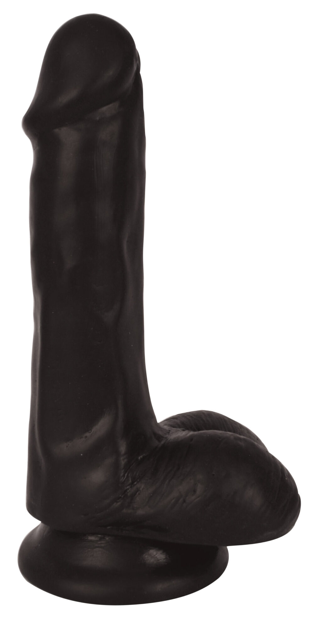 6 Inch Slim Dildo with Balls - Black